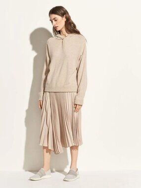Vince Overlap Hoodie Light Heather Marzipan